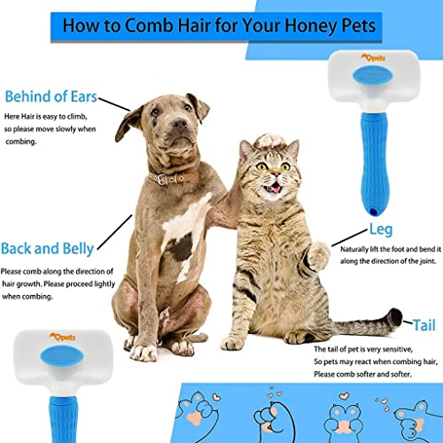 Qpets® Slicker Dog Comb Hair Brush Pet Grooming Massaging Use to Clean Loose Fur Dirt Great for Dogs Cats with Short Medium Long Hair Blue 3PCS Qpets® Slicker Dog Comb Hair Brush Pet Grooming Massaging Use to Clean Loose Fur Dirt Great for Dogs Cats with Short Medium Long Hair Blue 3PCS